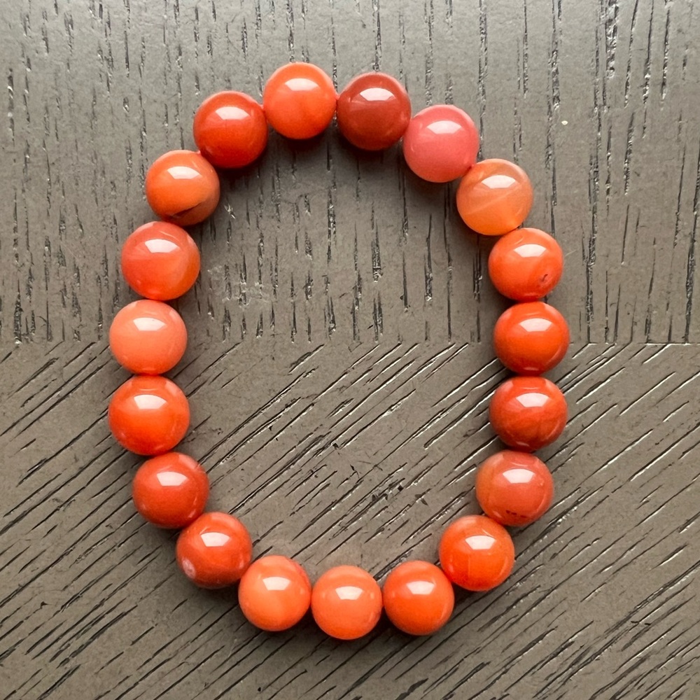 Carnelian bracelet 10mm SIZE 6.5’ - Picture 1 of 7